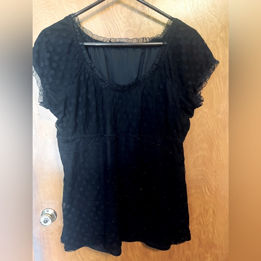 Maurice’s Size 1 Black Polka Dot Top